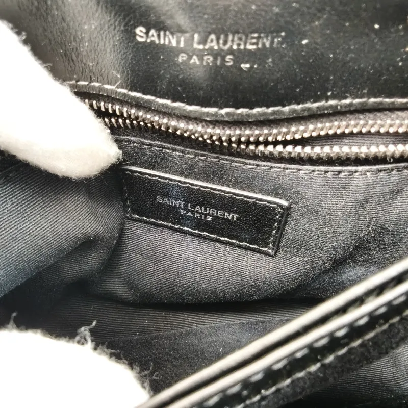 SAINT LAURENT Crossbody Bag LOULOU Black Calfskin Mini 20 × 7.5 × 14 cm — detail view 8 of 12