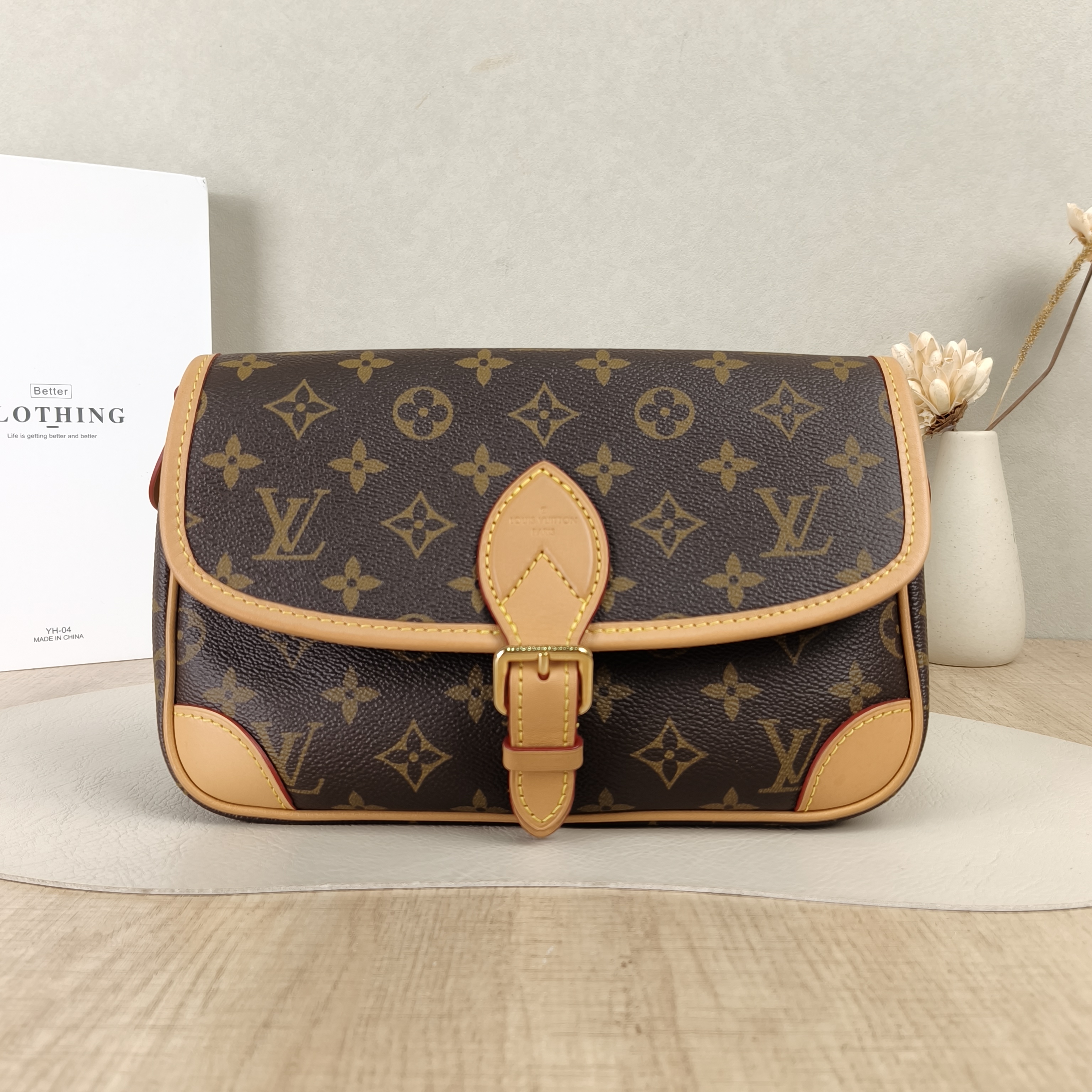 Louis Vuitton Crossbody Bag Diane Baguette Bag Shoulder Strap PVC Small24 × 9 × 15 cm