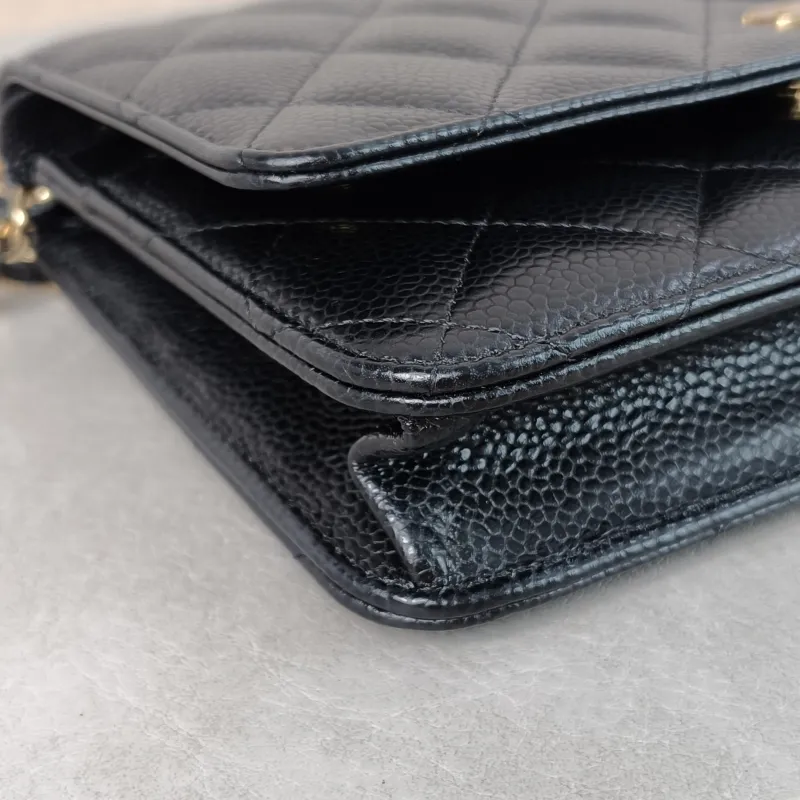 Chanel Crossbody Bag Classic Flap WOC CF WOCWOC Bag Black Grained Calfskin Mini 19.2 × 3.5 × 12.3 cm — detail view 5 of 11