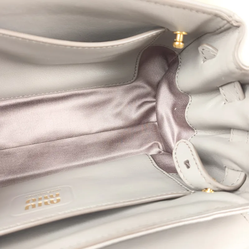 Miumiu Shoulder Bag Grey Calfskin One Size 26 × 9.5 × 14.5 cm — detail view 7 of 13