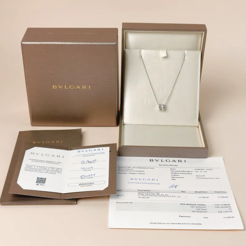Bvlgari Necklace B.zero1 Pavé Diamond White Gold 18KW hite Gold Diamond Mini 44cm — cover view 6 of 11