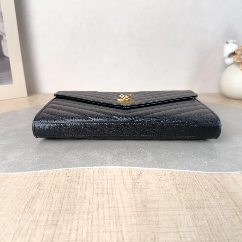 SAINT LAURENT Crossbody Bag CASSANDRE ENVELOPE Black Calfskin One Size 22.5 × 4 × 14 cm — cover view 2 of 6