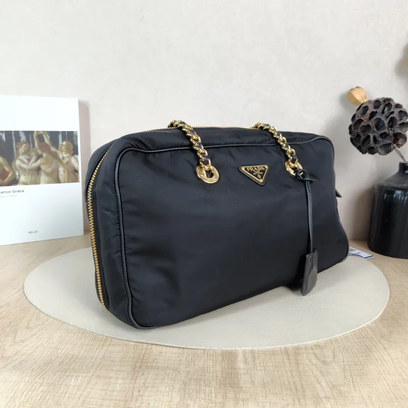 PRADA Shoulder Bag Shoulder Bag Black Nylon One Size 35 × 9 × 20 cm — cover view 4 of 6