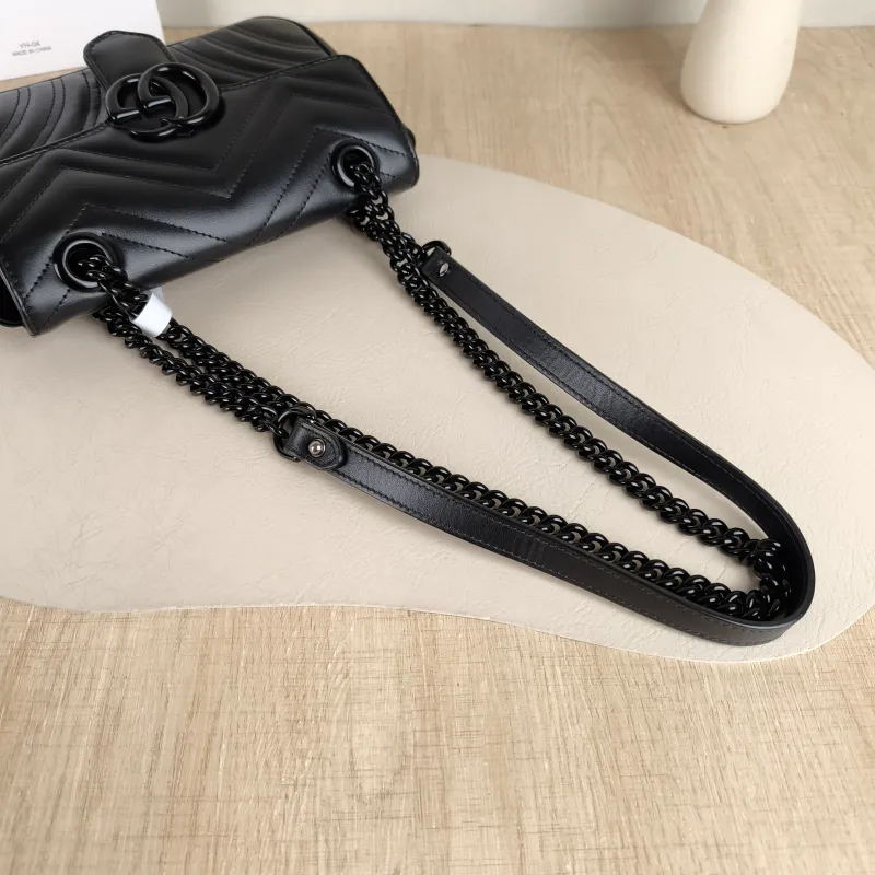 GUCCI Crossbody Bag GG Marmont Small Marmont 22 So Black Black Calfskin Small 22 × 6 × 13 cm — detail view 2 of 10