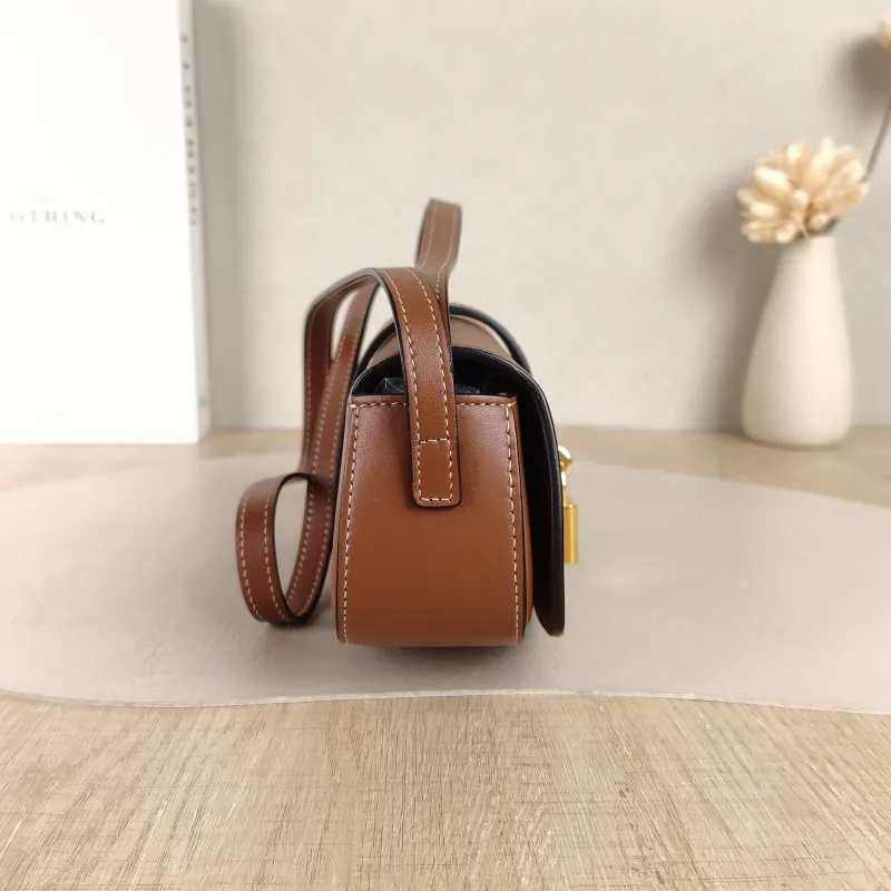 CELINE Crossbody Bag TABOU Brown Calfskinmini18 × 5 × 8 cm — detail view 10 of 11