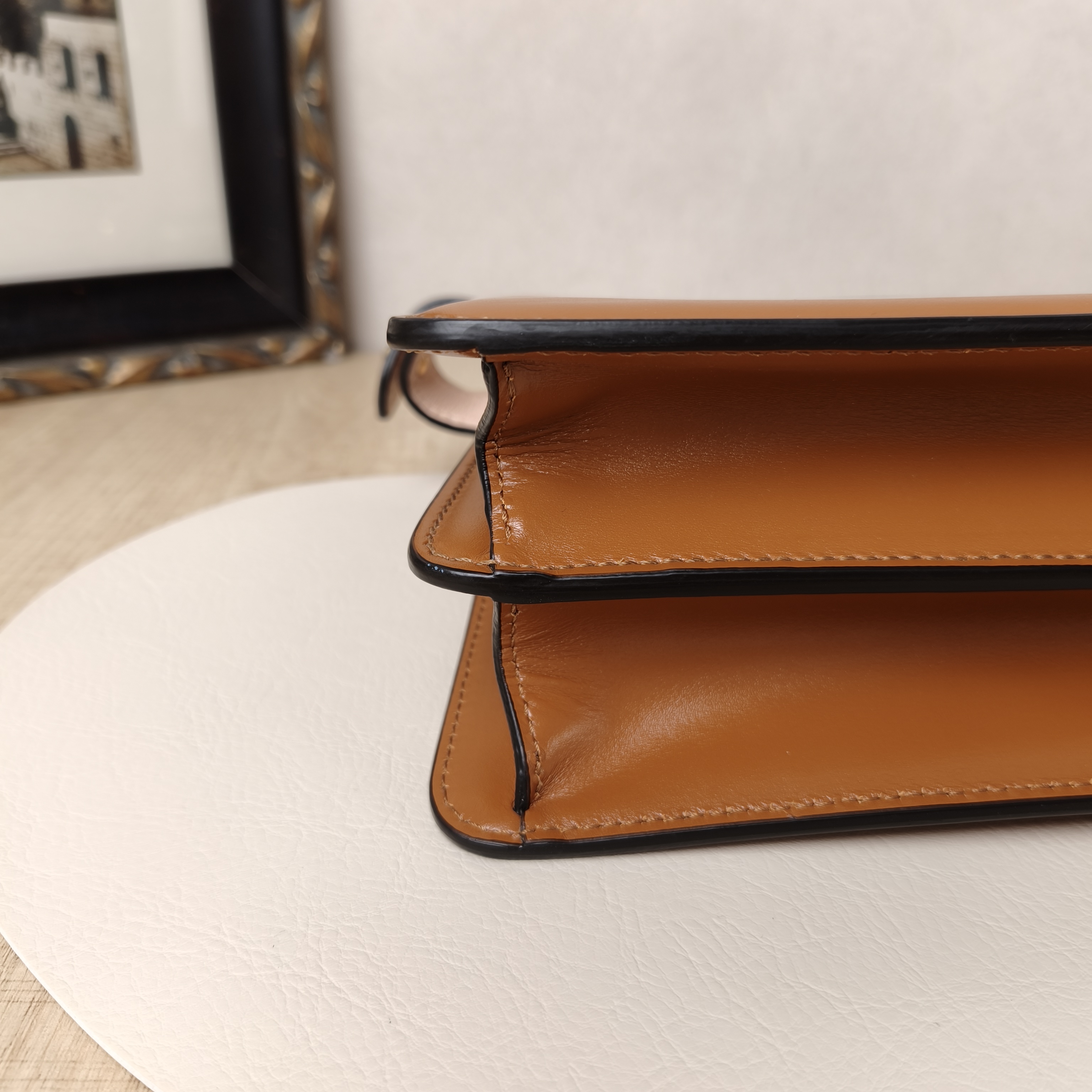FENDI Top Handle Bag Peekaboo IS ee U Petite Caramel Calfskin Medium29 × 10 × 18.5 cm — cover view 8 of 9