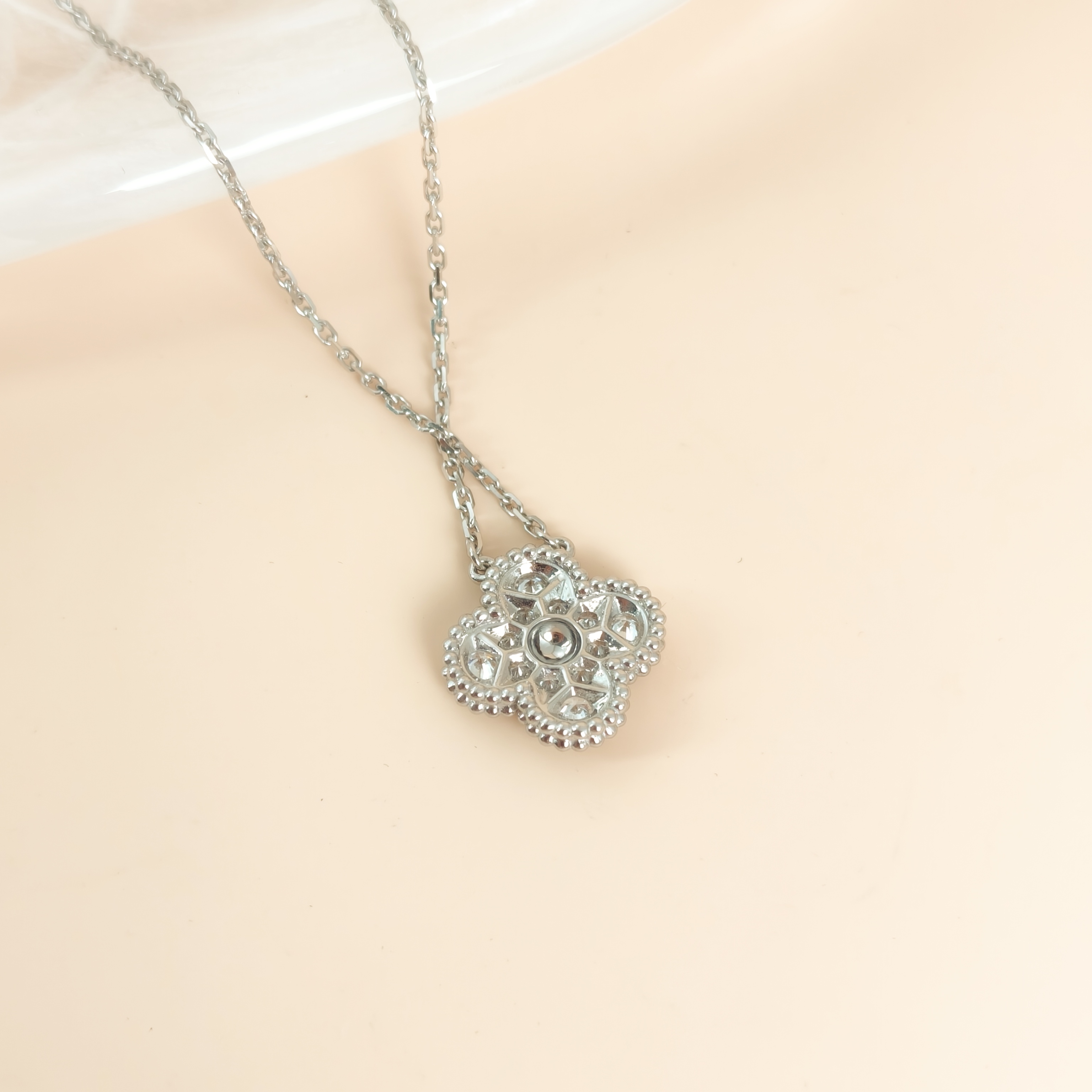 Van Cleef & Arpels Necklace Alhambra White Gold18KW hite Gold Diamond Vintage Small41.5cm — cover view 3 of 10