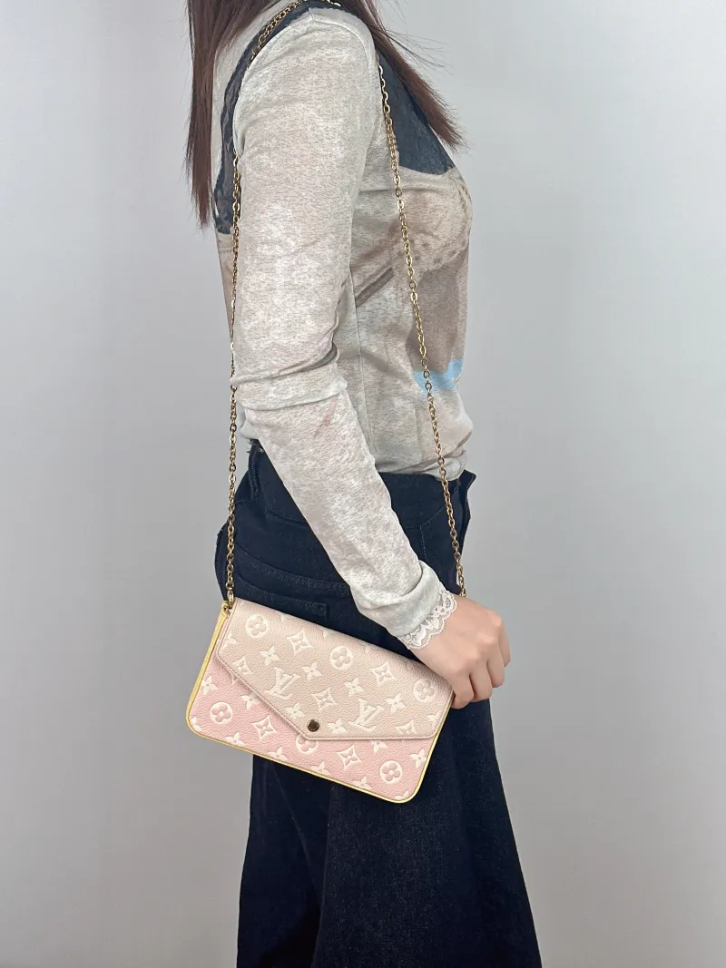 Louis Vuitton Crossbody Bag Pochette Félicie Colorblock Calfskin Small21 × 3 × 12 cm — on-model view 1 of 2