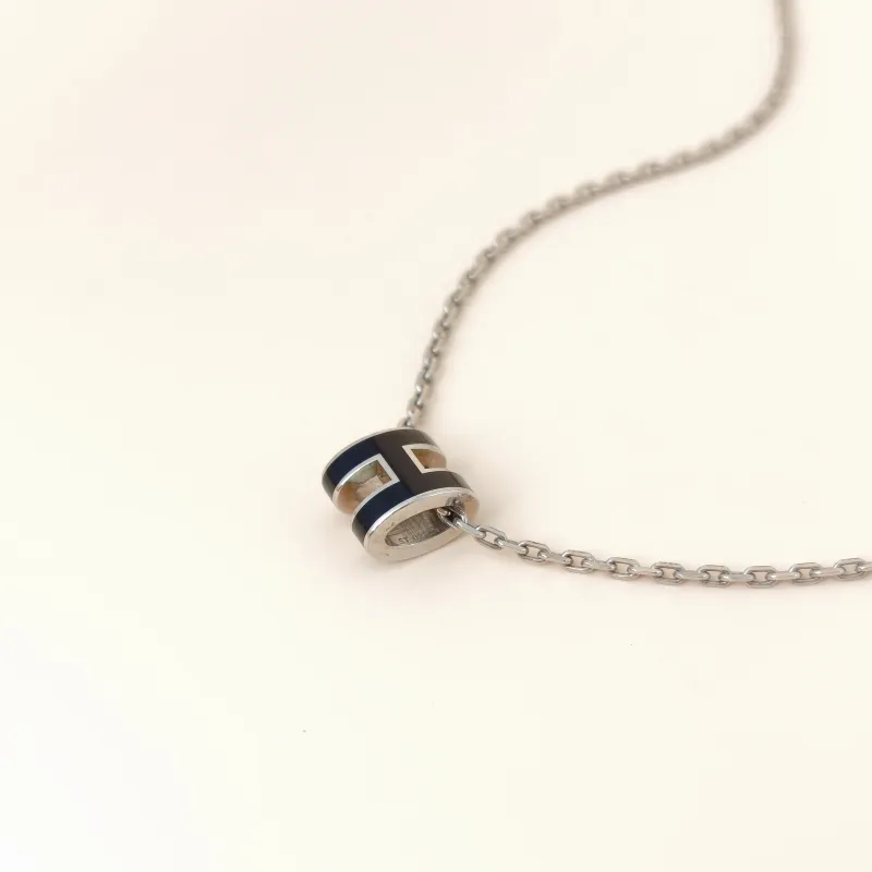 Hermès Necklace Pop HN ecklace Silver Black Mini 40cm — cover view 5 of 8