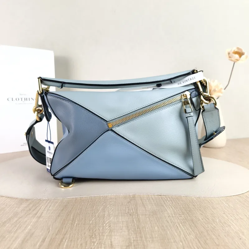 LOEWE Crossbody Bag Puzzle Blue CC alfskin Small 24 × 10.5 × 16.5 cm — cover view 4 of 5