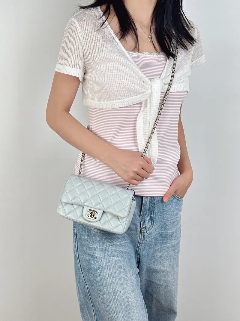 Chanel Crossbody Bag Classic Flap Large Mini CF Mini Collection Crossbody Bag Lambskinmini18 × 5 × 12 cm — on-model view 2 of 3