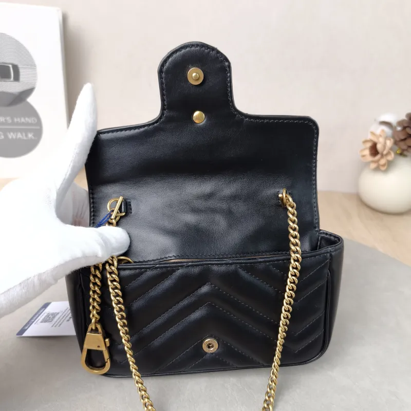 GUCCI Crossbody Bag GG Marmont Mini Marmont Mini Black Calfskin Mini 16.5 × 4.5 × 9.5 cm — detail view 3 of 8