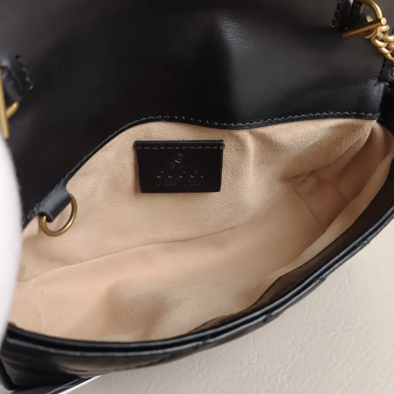 GUCCI Crossbody Bag GG Marmont Mini Marmont Mini Black Calfskinmini16.5 × 4.5 × 9.5 cm — detail view 9 of 10