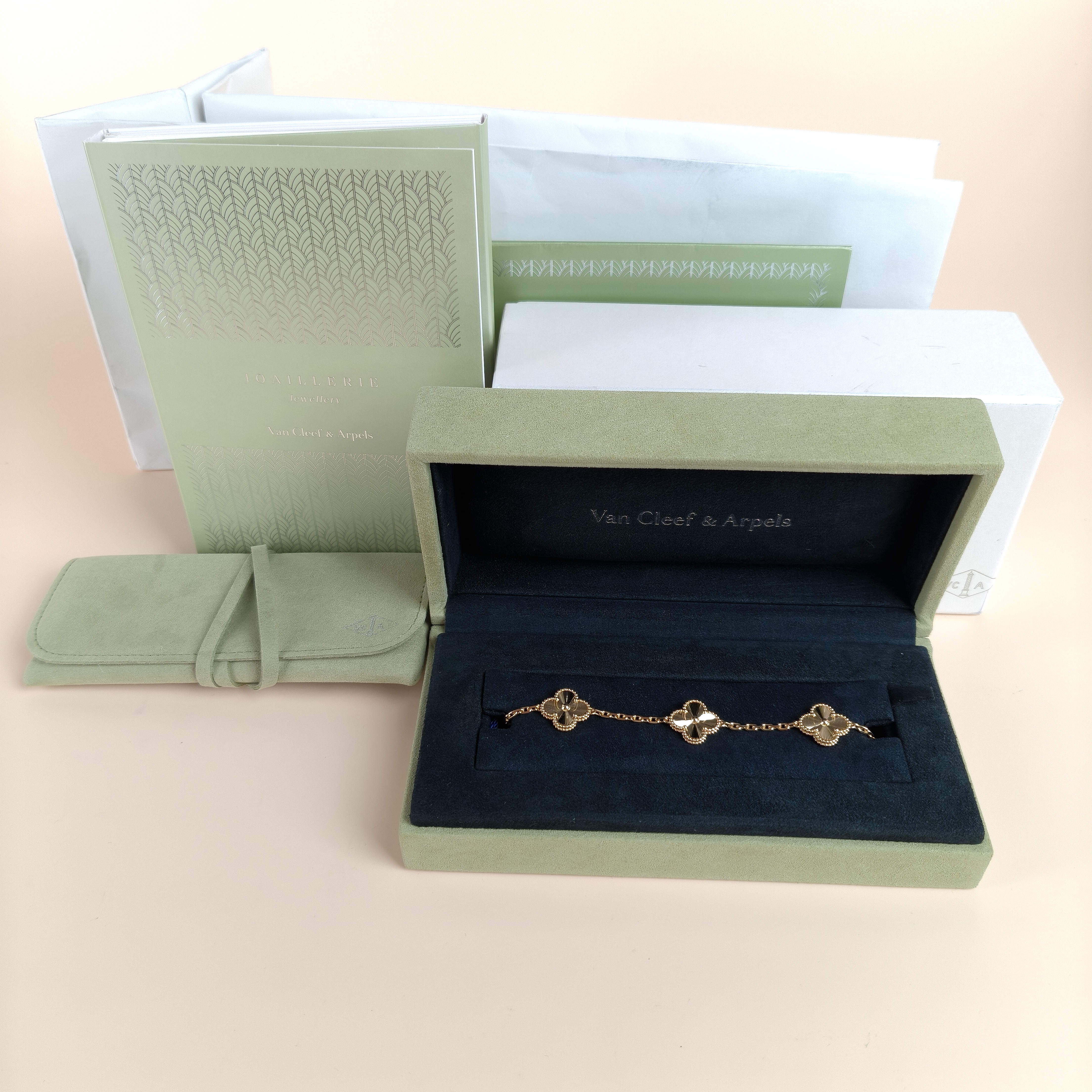 Van Cleef & Arpels Bracelet Alhambra Alhambra Collection Five-Motif Bracelet Yellow Gold 18KY ellow Gold Vintage Small19cm โ cover view 9 of 9