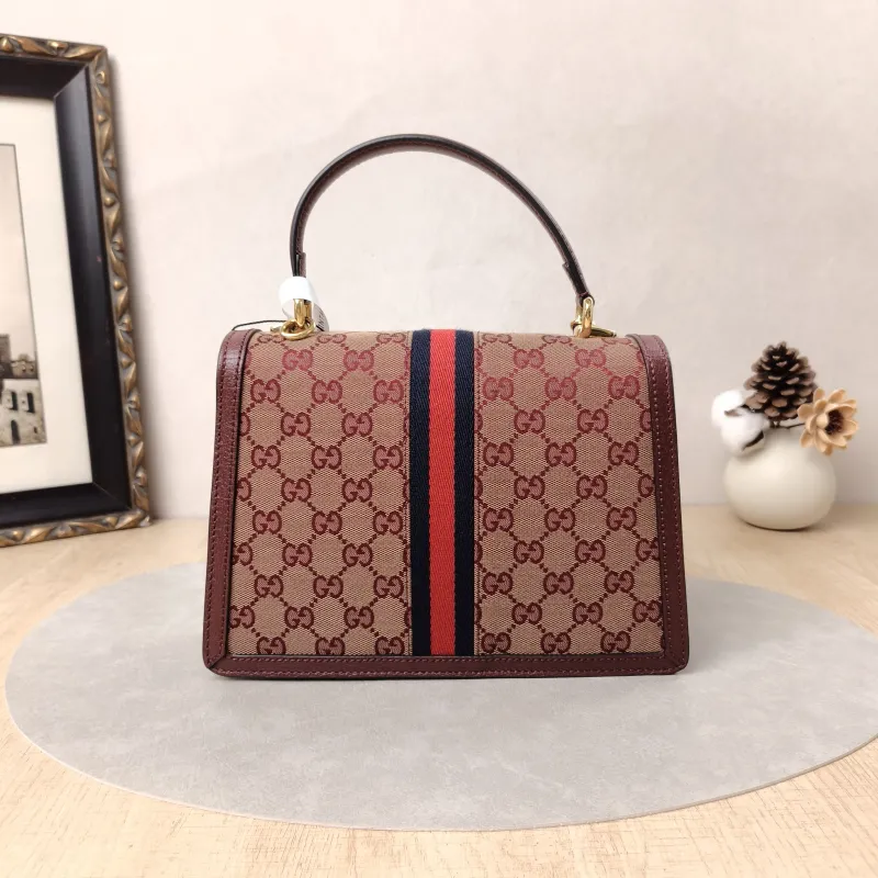 GUCCI Crossbody Bag Ophidia GG Messenger Bag Burgundy Canvas Medium25 × 7 × 17.5 cm — cover view 4 of 5