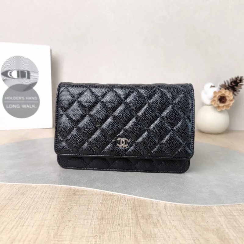 Chanel Crossbody Bag Classic Flap WOC CF WOCWOC Bag Black Grained Calfskin Mini 19.2 × 3.5 × 12.3 cm