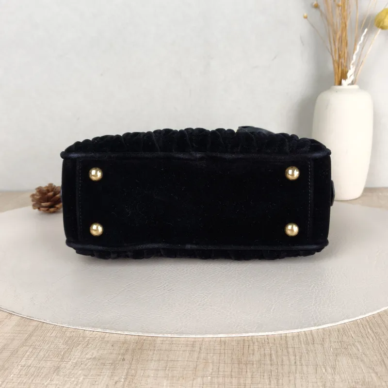 Miumiu Top Handle Bag Arcadie MatelasséCollection Edition Black Velvet Medium 23 × 7.5 × 11 cm — cover view 3 of 5