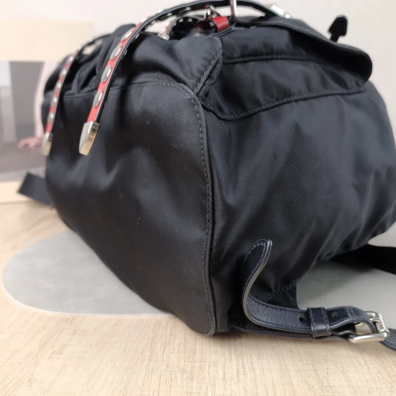PRADA Backpack Nylon Backpack Black Nylon One Size 30 × 15 × 30 cm — detail view 2 of 14