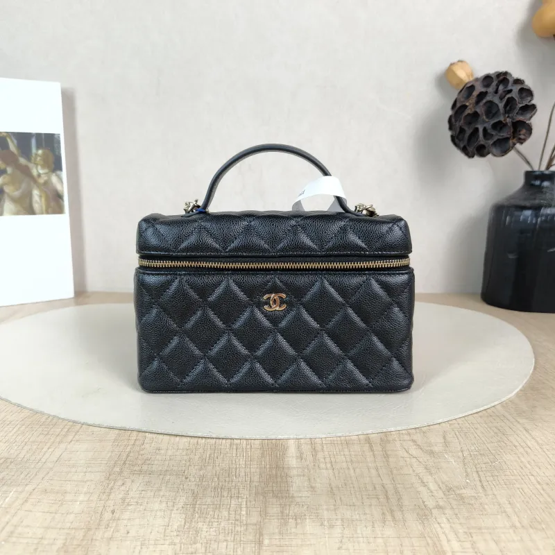 Chanel Crossbody Bag lp Box Bag Top Handle Crossbody Bag Black Calfskin One Size 19.5 × 5 × 17 cm