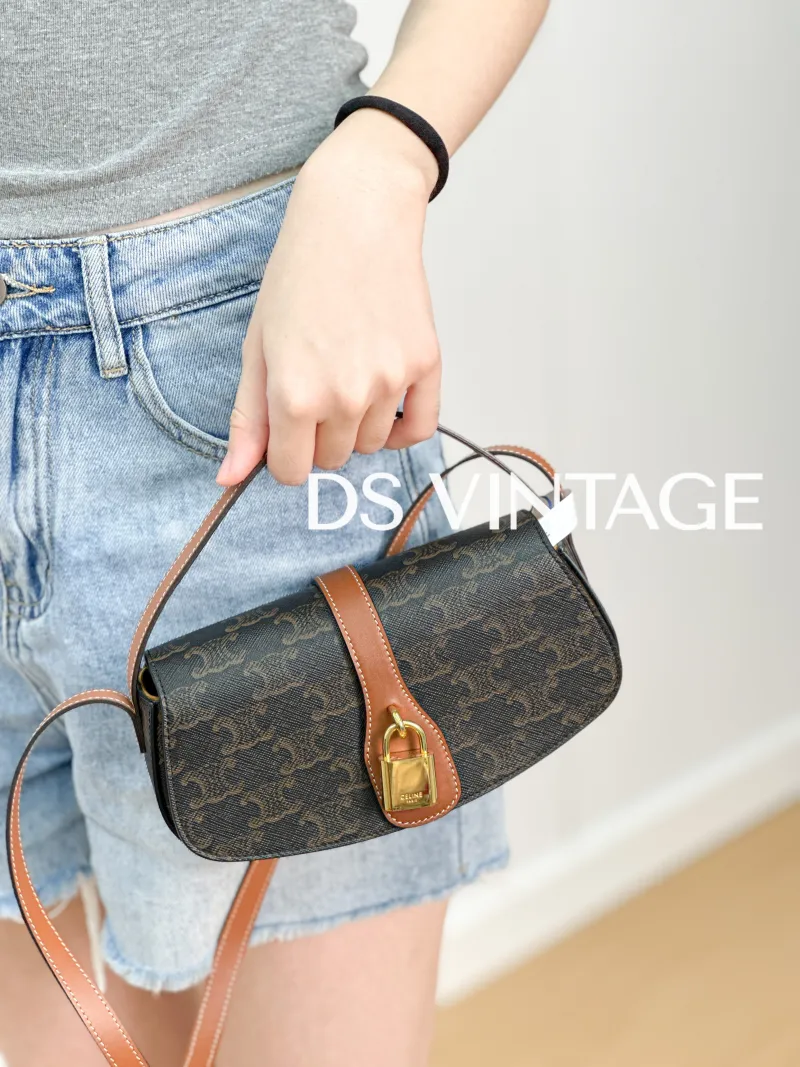 CELINE Crossbody Bag TABOU Monogram PV Cmini18 × 5 × 8 cm — on-model view 1 of 3