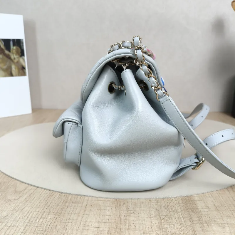 Chanel Backpack Duma Blue Lambskin Small18 × 12 × 18.5 cm — detail view 7 of 14