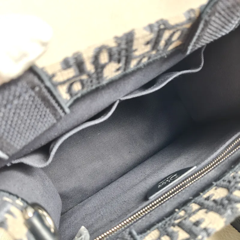 DIOR Shoulder Bag Book Tote Shoulder Strap Edition Blue Canvas Small 26.5 × 14 × 22 cm — detail view 3 of 14