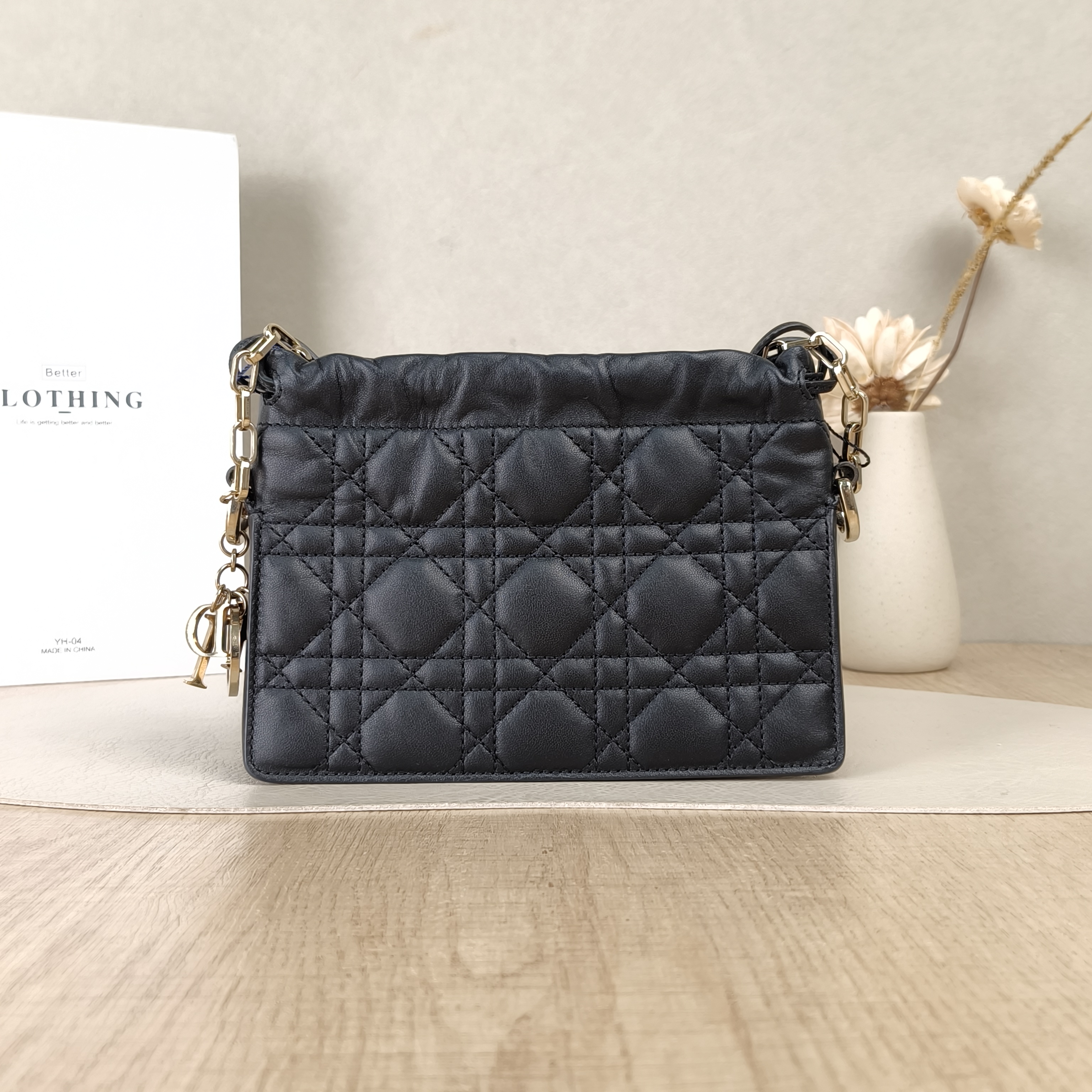 DIOR Crossbody Bag Lady Milly Chain Bag Black Lambskin19 × 5 × 13 cm — cover view 2 of 5