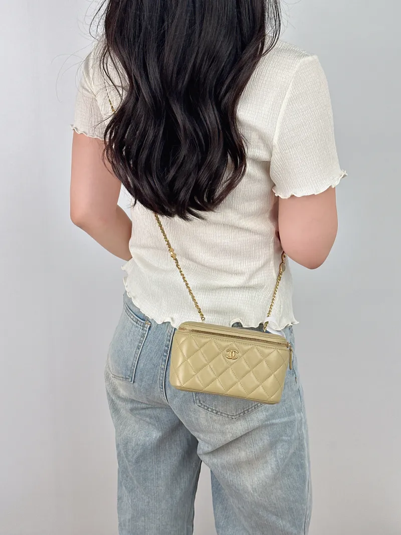Chanel Crossbody Bag Edition Lambskin One Size 16 × 8 × 9.5 cm — on-model view 1 of 2