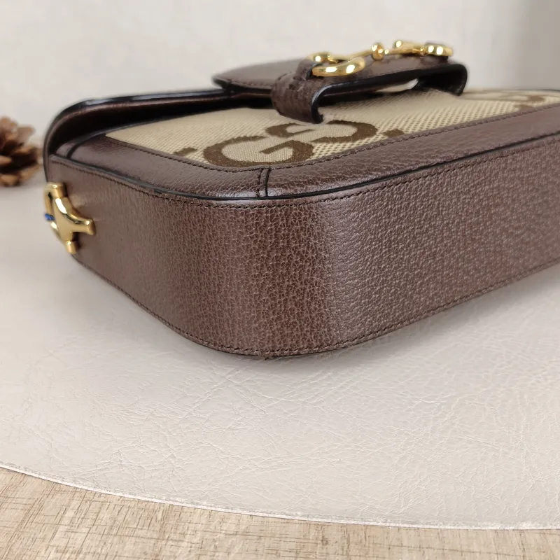 GUCCI Crossbody Bag Horsebit 1955 Horsebit Small Canvas 20.5 × 5 × 14.5 cm — detail view 11 of 12