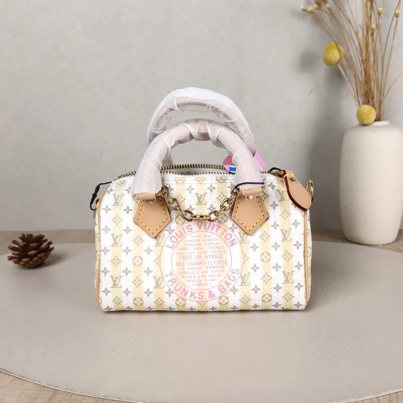 Louis Vuitton Crossbody Bag Speedy Nano White Yellow Monogram PVC nano 16 × 7.5 × 10 cm