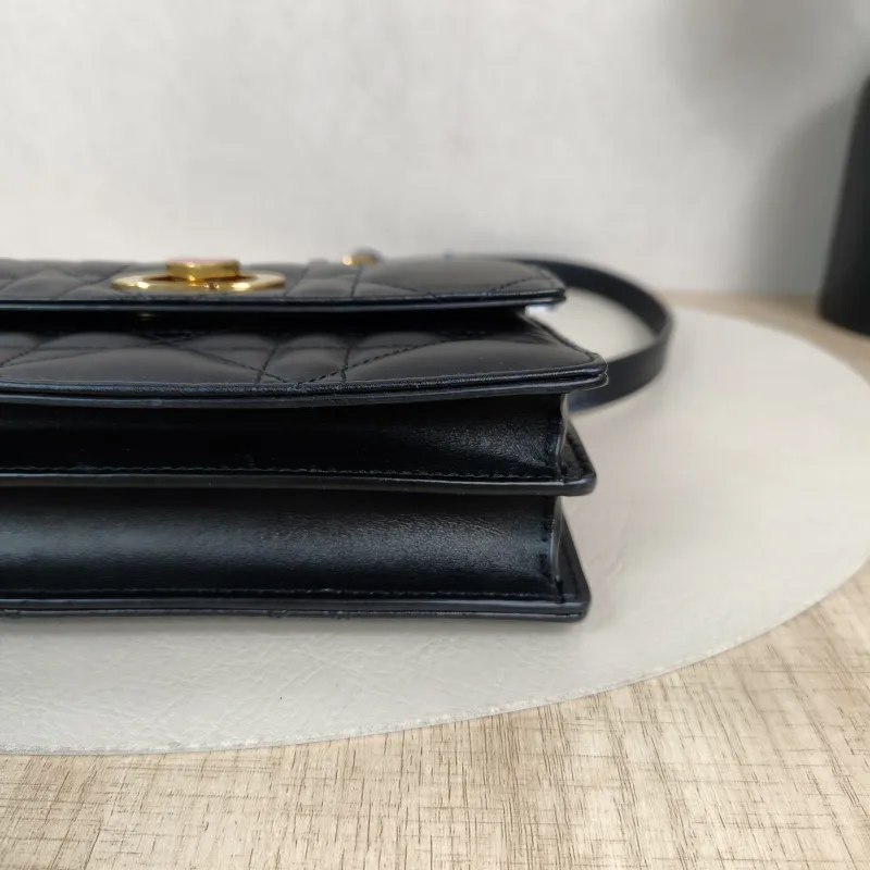 DIOR Crossbody Bag Miss Caro Chain Bag Black Lambskinmini18 × 5.5 × 12 cm — detail view 10 of 11