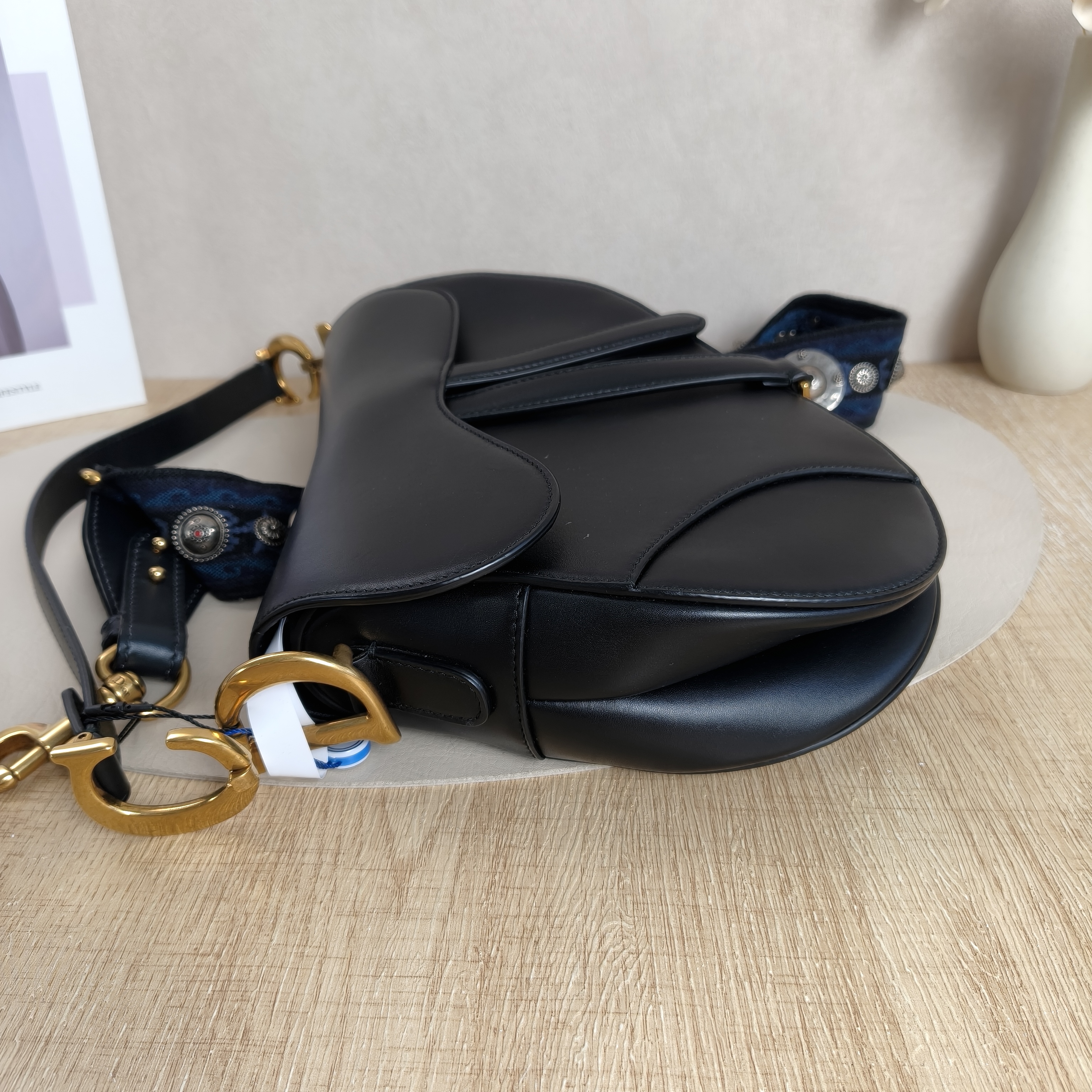 DIOR Top Handle Bag Saddle Black Calfskin Medium25.5 × 6.5 × 20 cm — cover view 5 of 12