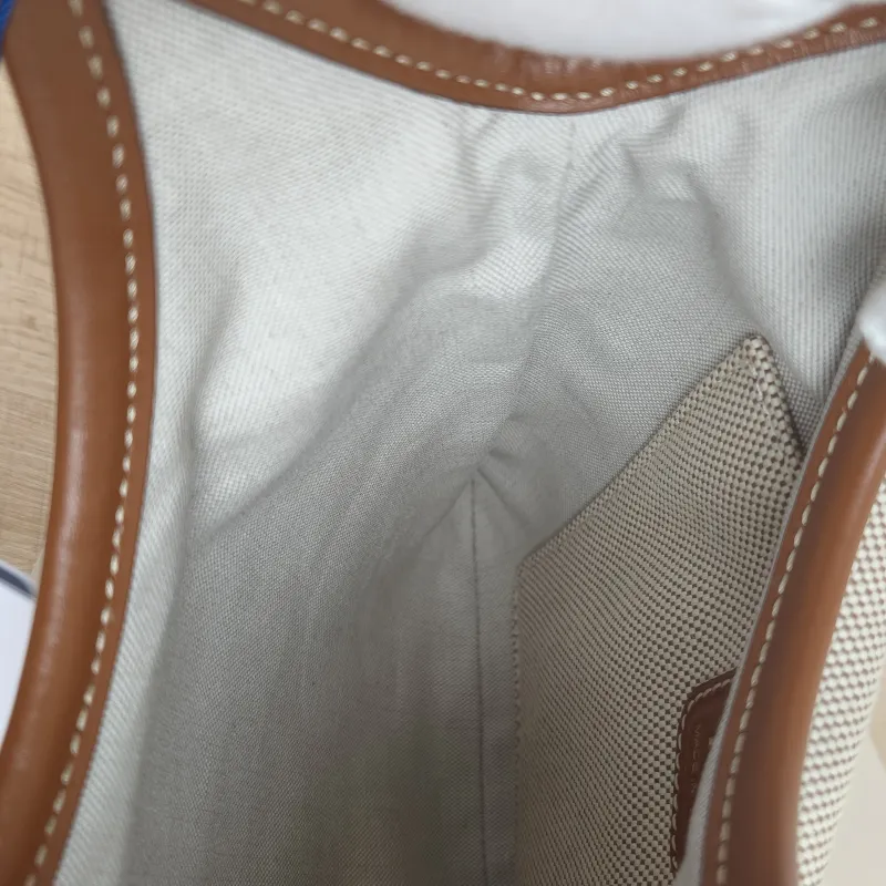 Miumiu Shoulder Bag IVY Tote Shopping Tote Beige Brown Canvas Mini 20*24 — detail view 8 of 8