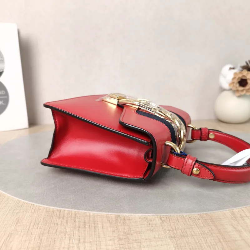GUCCI Crossbody Bag Sylvie Edition Red Calfskinmini20 × 8 × 14 cm — detail view 9 of 12