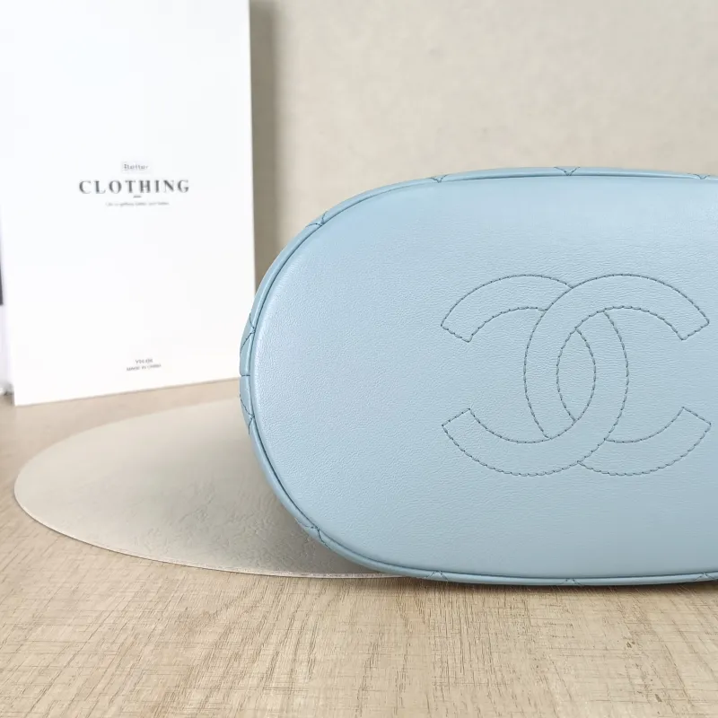 Chanel Crossbody Bag Bucket Bag Blue Calfskin One Size22 × 4 × 25 cm — detail view 11 of 13