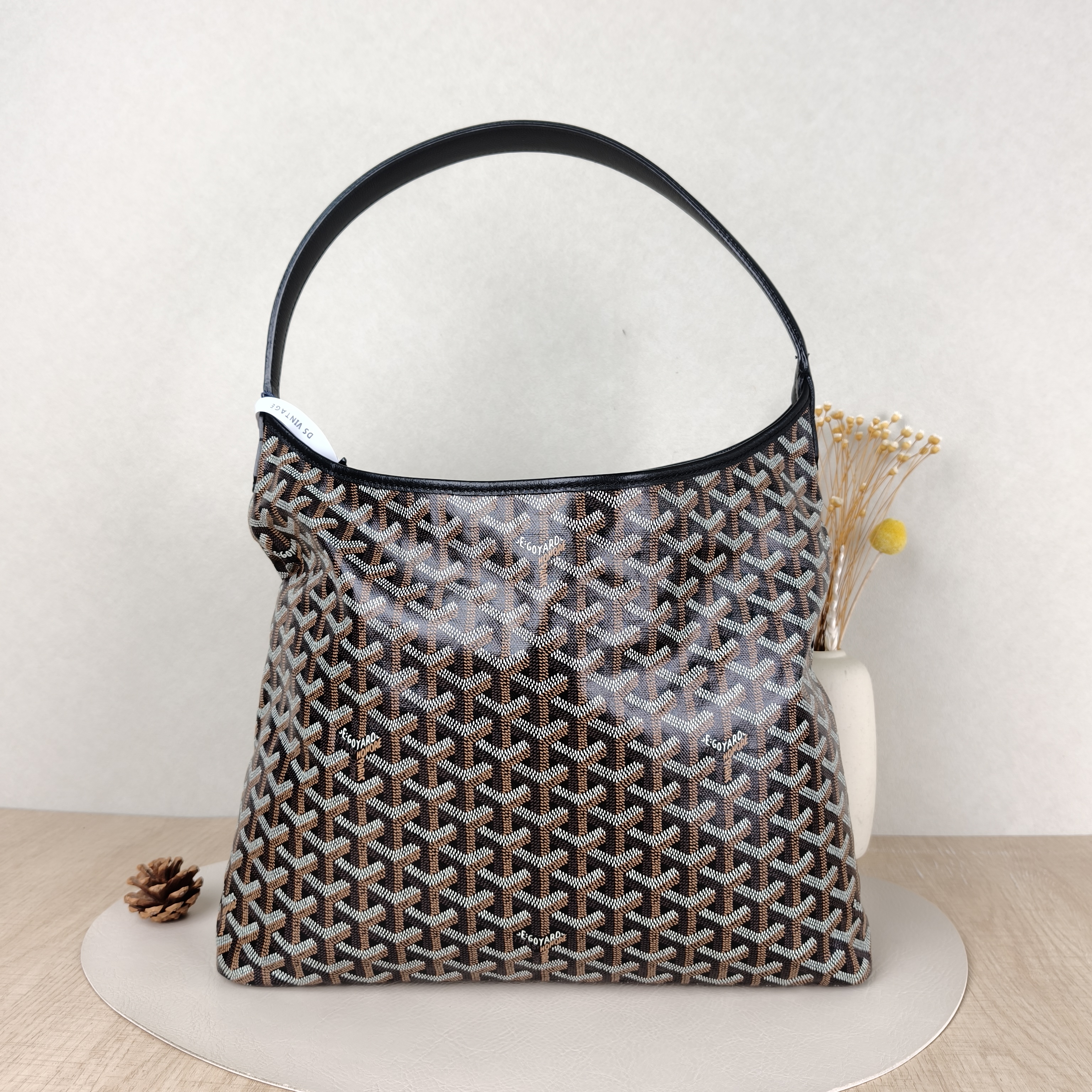 GOYARD Shoulder Bag Boheme Hobo​Black ine Canvas Small34 × 14 × 27 cm