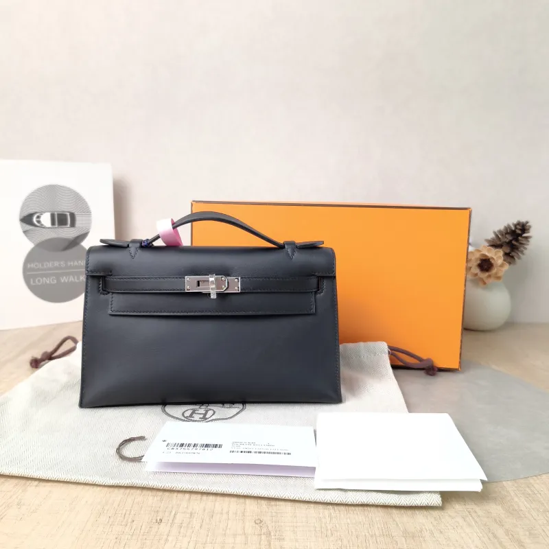 Hermès Top Handle Bag Mini kelly 89Black Swift Calfskin One Size 22 × 7 × 13 cm B — cover view 3 of 6
