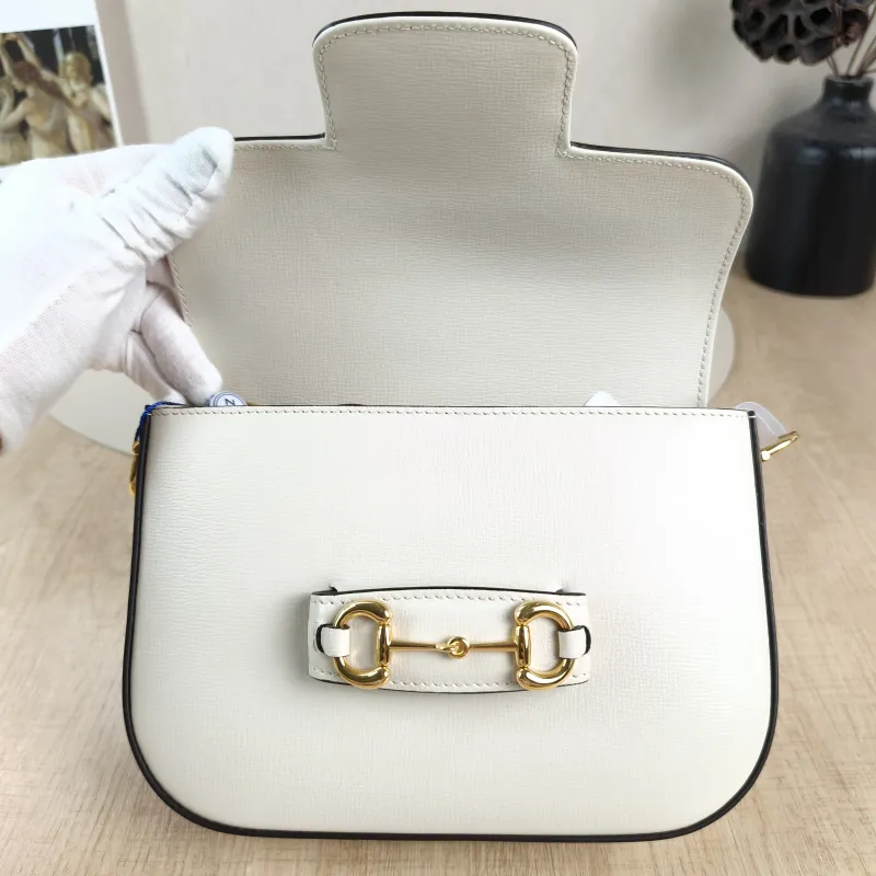 GUCCI Crossbody Bag Horsebit 1955 Horsebit Small White Calfskin Small 20.5 × 5 × 14.5 cm — detail view 3 of 13