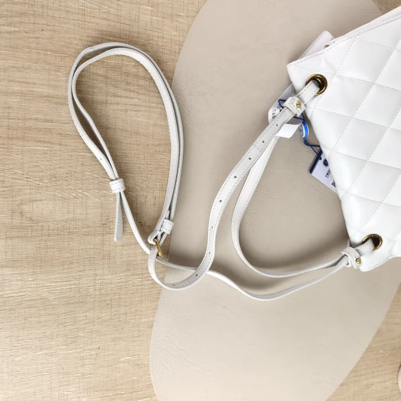 BALENCIAGA Crossbody Bag B Bag Crossbody Bag White Calfskin One Size 24 × 7 × 20 cm — detail view 6 of 12