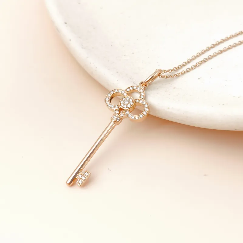 Tiffany&Co. Necklace Keys Collection Necklace Pendant Rose Gold Diamond18KR ose Gold One Size 40cm — cover view 11 of 11
