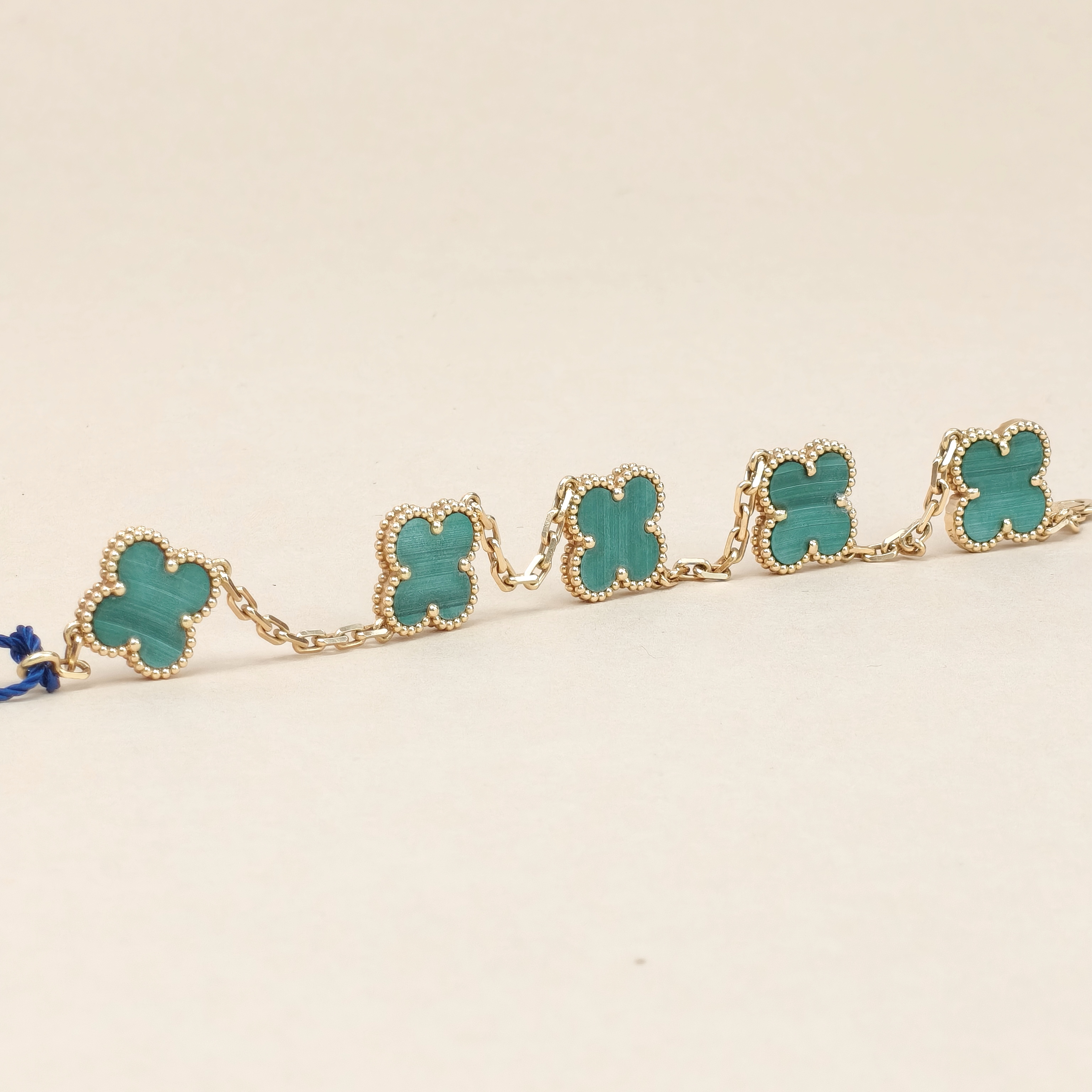 Van Cleef & Arpels Bracelet Alhambra Alhambra Collection Five-Motif Bracelet Malachite18KY ellow Gold Vintage Small19cm — cover view 2 of 11