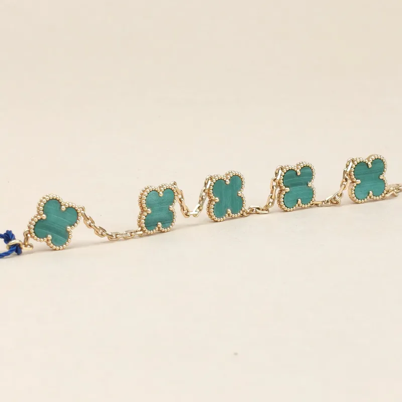 Van Cleef & Arpels Bracelet Alhambra Alhambra Collection Five-Motif Bracelet Malachite18KY ellow Gold Vintage Small19cm — cover view 2 of 11