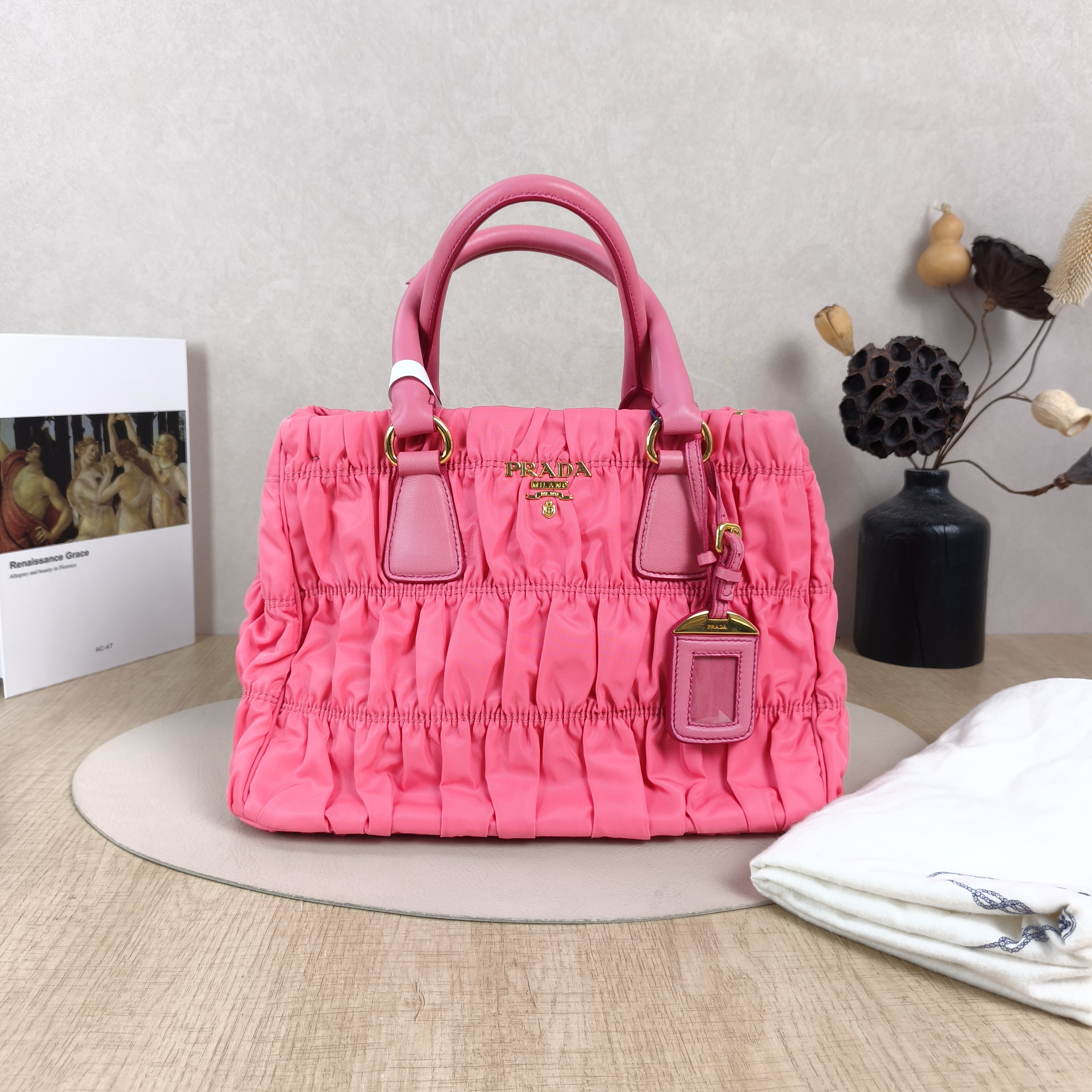 PRADA Top Handle Bag Gaufre Red Nylon One Size31 × 14 × 21.5 cm — cover view 5 of 6