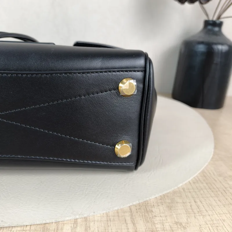 BALENCIAGA Crossbody Bag Bel air Black with Gold-Tone Hardware Calfskin Mini 23.5 × 8 × 17 cm — detail view 3 of 13
