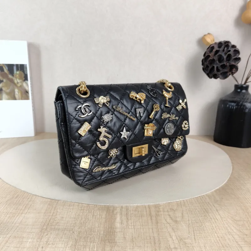 Chanel Crossbody Bag 2.55 Edition Black Calfskin Small 24 × 7.5 × 16 cm 24 — cover view 3 of 6