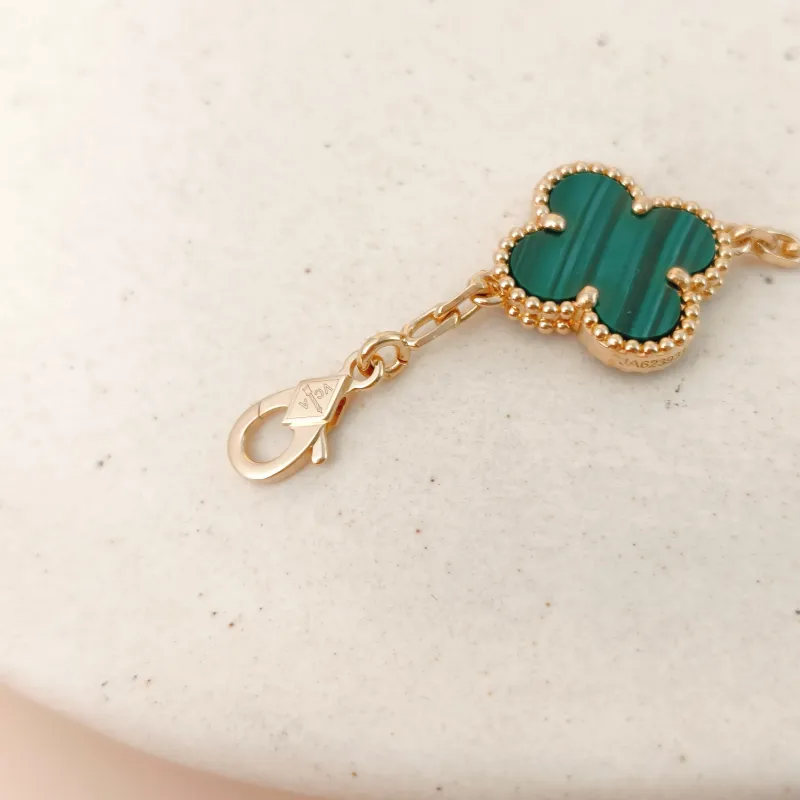 Van Cleef & Arpels Bracelet Alhambra Alhambra Collection Five-Motif Bracelet Malachite18KY ellow Gold Vintage Small19cm — cover view 12 of 12