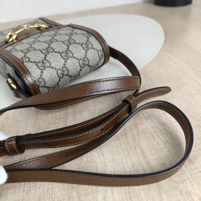 GUCCI Crossbody Bag Horsebit 1955Collection Mini Monogram PV Cmini11.5 × 4 × 17 cm — detail view 5 of 14