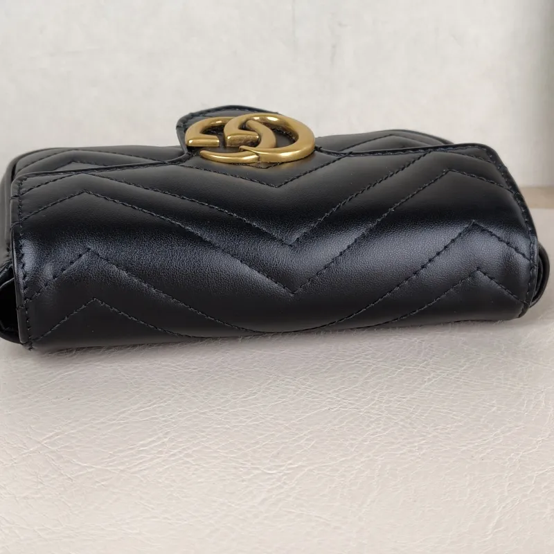 GUCCI Crossbody Bag GG Marmont Mini Marmont Mini Black Calfskin Mini 16.5 × 4.5 × 9.5 cm — detail view 7 of 12