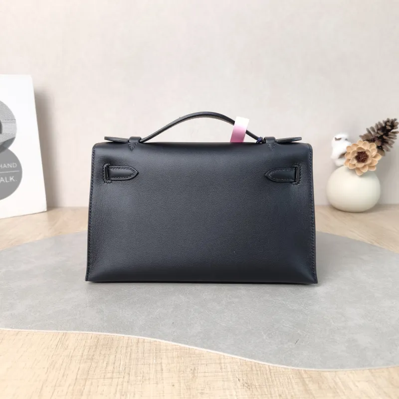 Hermès Top Handle Bag Mini kelly 89Black Swift Calfskin One Size 22 × 7 × 13 cm B — cover view 6 of 6
