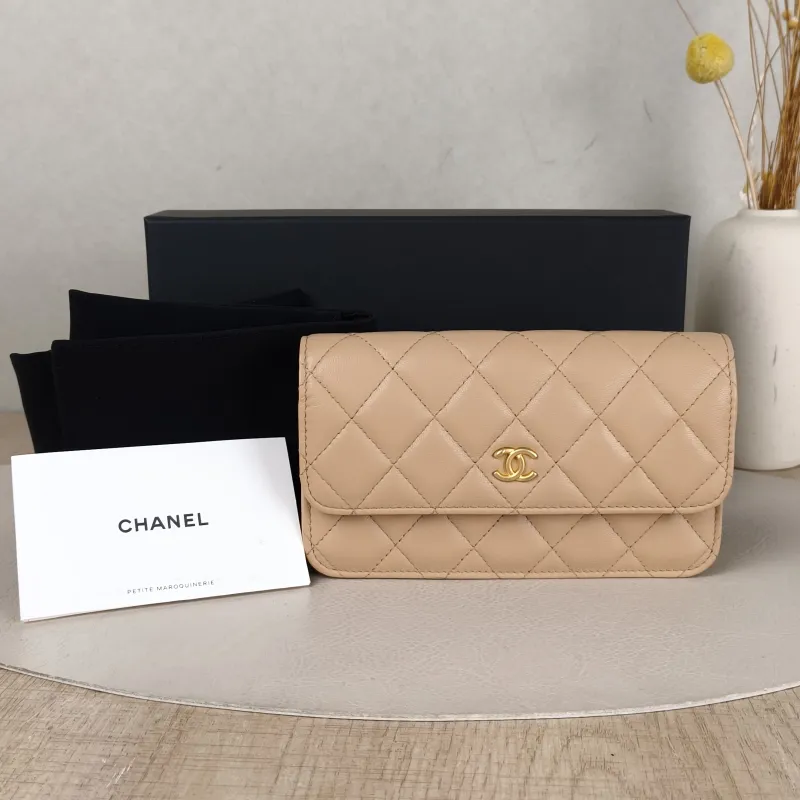 Chanel Crossbody Bag woc Collection Taupe Lambskin mini17 × 5 × 9.5 cm — cover view 3 of 6